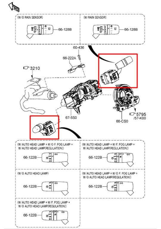 2016-23 Mazda CX-9 Grand Touring Steering Column Light Turn Signal Wiper Switch - Alshned Auto Parts