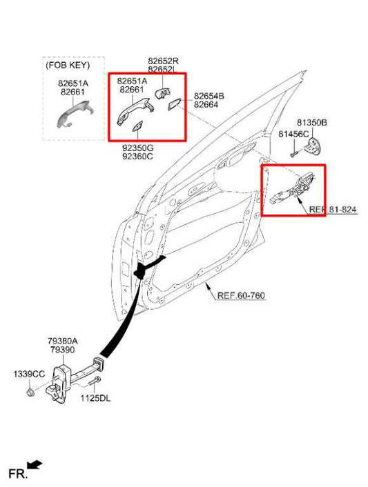 2020-22 Kia Sportage Nightfall 2.4L Front Driver Left Side Door Exterior Handle - Alshned Auto Parts