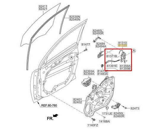2009-2015 Kia Sorento Front Right Door Lock Latch Actuator 81320-2P020 OEM - Alshned Auto Parts