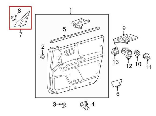 2015-2023 Toyota Tacoma Front Right Door Mirror Corner Trim Cover 67491-04060-C0 - Alshned Auto Parts