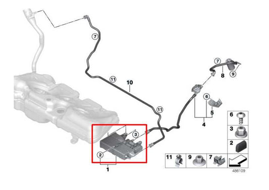 14-24 Mini Cooper S 2.0L Fuel Vapor Evaporator Emission Canister 16117314257 OEM - Alshned Auto Parts