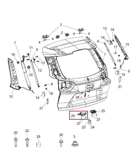 2019-22 Jeep Cherokee Latitude Rear Liftgate Latch Lock Actuator 68364386AA OEM - Alshned Auto Parts