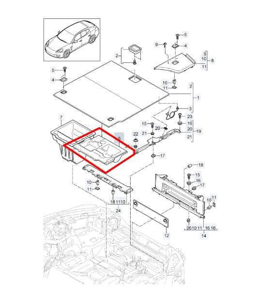 14-16 Porsche Panamera 4 Trunk Floor Storage Tool and Air Tire Compressor Holder - Alshned Auto Parts