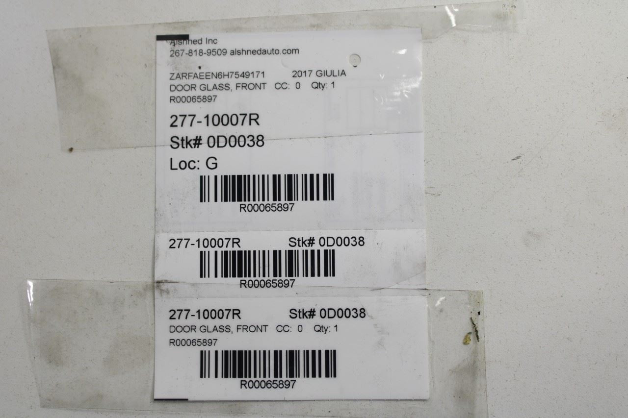 2017-2019 Alfa Romeo Giulia Ti AWD 2.0L Front Right Door Window Glass R65897 - Alshned Auto Parts