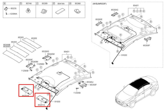 16-20 Hyundai Elantra Value Edition Front RH and LH Side Sun Visor Set w/ Mirror - Alshned Auto Parts