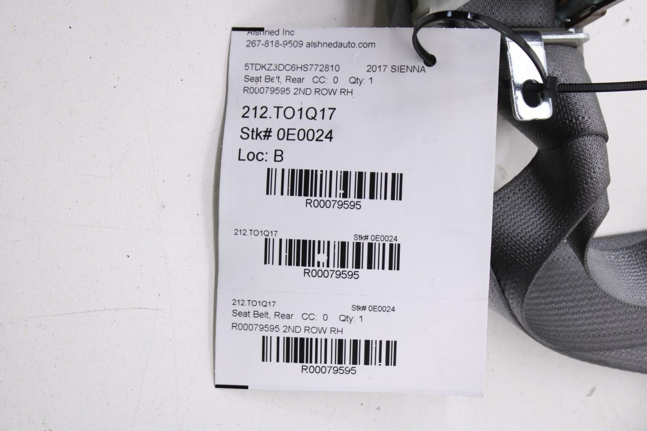 2014-20 Toyota Sienna LE 3.5L Rear Passenger RH Side 2nd Row Seat Belt Retractor - Alshned Auto Parts