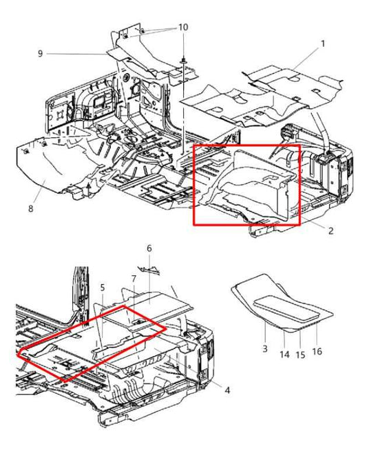 11-13 Jeep Wrangler Sport Rear Cargo Floor Wheel Arch Interior Carpet Liner Set - Alshned Auto Parts