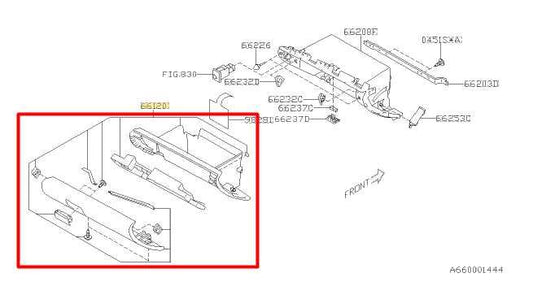 2010-2014 Subaru Legacy Glove Box Storage Compartment 66121AJ00AWJ OEM - Alshned Auto Parts