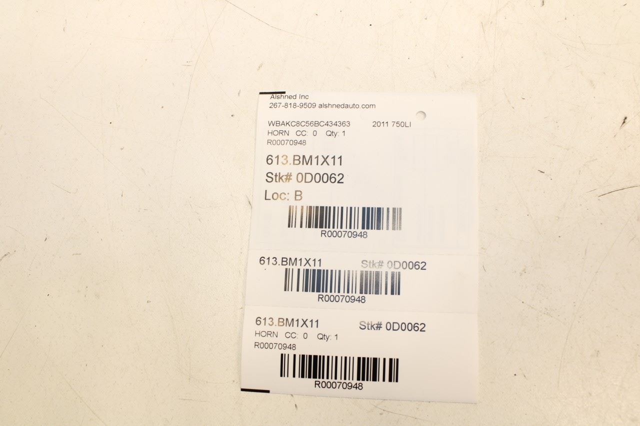 2010-2015 BMW 750LI xDrive High and Low Note Horn 61337284482 OEM - Alshned Auto Parts