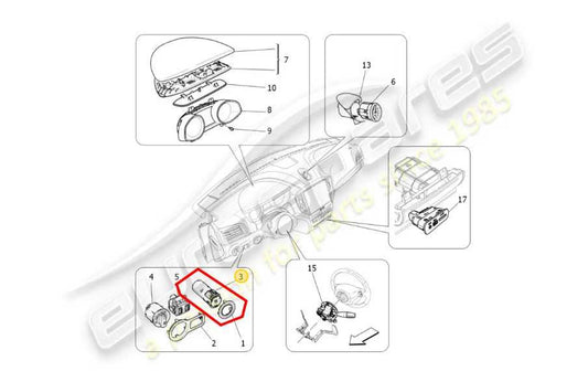 2017-21 Maserati Ghibli 3.0L Engine Start Stop Ignition Switch Button 670043109 - Alshned Auto Parts