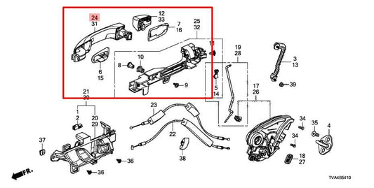 2018-2022 Honda Accord Rear Right Side Door Exterior Handle 72641-TVA-A71ZE OEM - Alshned Auto Parts
