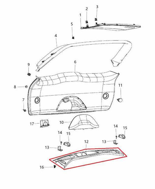 11-21 Jeep Grand Cherokee Summit Rear Trunk Liftgate Sill Scuff Plate 1NR39DX9AG - Alshned Auto Parts