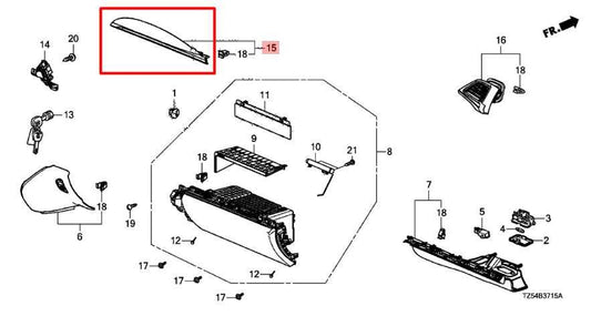 17-20 Acura MDX Advance 3.5L Front Right Side Dashboard Wood Molding Trim Panel - Alshned Auto Parts