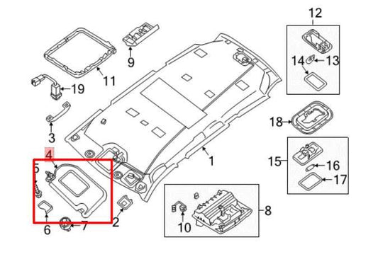 13-20 Nissan Pathfinder SV Front RH and LH Sun Visor w/ Illuminated Mirror Set - Alshned Auto Parts