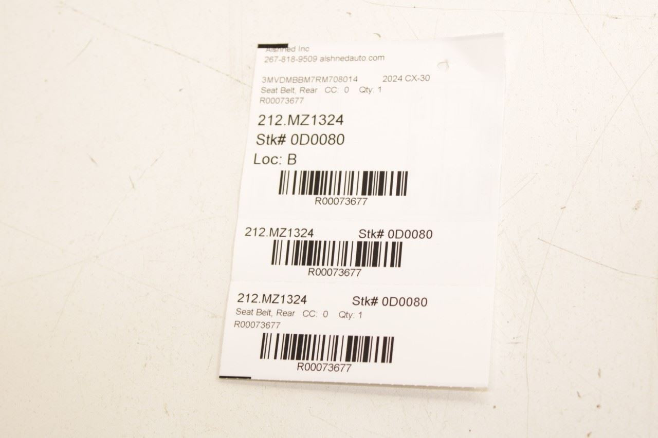 2021-25 Mazda CX30 S 2.5L Rear Right and Left Side 2nd Row Seat Belt Buckle Set - Alshned Auto Parts