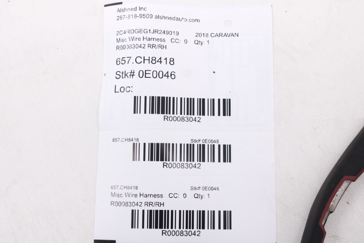 13-20 Dodge Grand Caravan Rear Right Sliding Door Track Wire Harness 68211876AA9