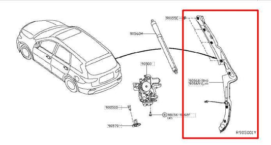 16-20 Infiniti QX60 RR RH Trunk Liftgate Anti Pinch Position Sensor 90568-9NC0A - Alshned Auto Parts