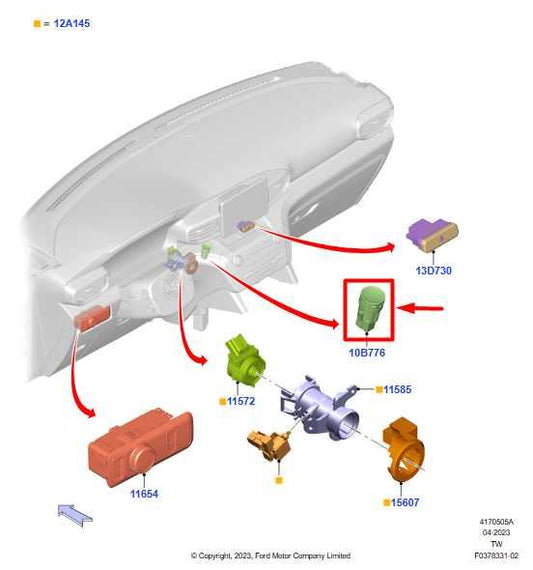 21-24 Ford Explorer Engine Start Stop Ignition Switch Button NZ6Z-10B776-AA OEM - Alshned Auto Parts