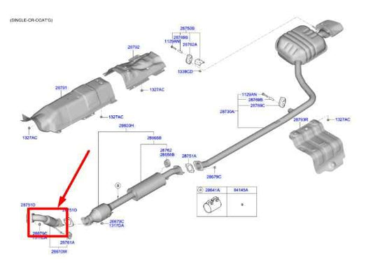 2015-2019 Hyundai Sonata 2.4L Front Exhaust Muffler 28610-C2500 OEM - Alshned Auto Parts