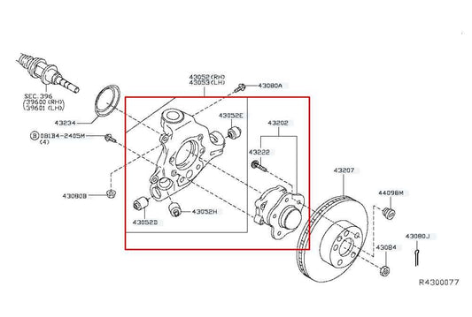2014-2020 Nissan Pathfinder SV Rear Right Side Spindle Knuckle Hub 43021-3JA0A - Alshned Auto Parts