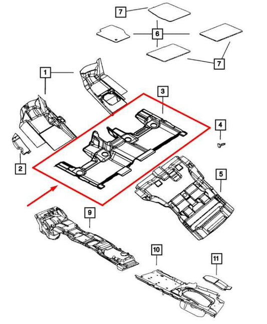 11-21 Jeep Grand Cherokee Limited 3.6L Rear Interior Floor Carpet 1NV00DX9AJ OEM - Alshned Auto Parts