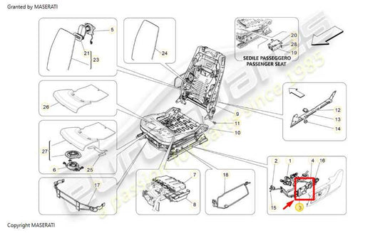 2014-20 Maserati Ghibli Front RH Seat Adjustment and Lumbar Switch 673000296 OEM - Alshned Auto Parts