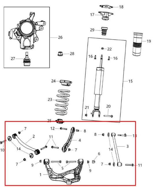 11-14 Jeep Grand Cherokee Limited 3.6L 4WD Rear Right Side Lower Control Arm Set - Alshned Auto Parts