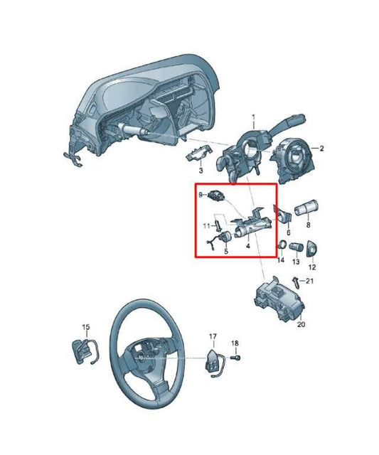 12-21 Volkswagen Passat SE Ignition Switch Lock Cylinder w/ Fob Key Transmitter - Alshned Auto Parts
