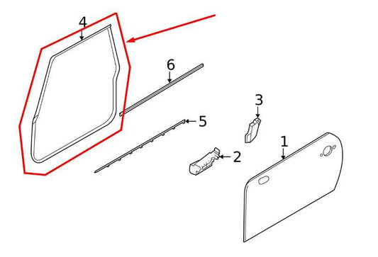 2002-2013 Mini Cooper 2 Door Front Right Door Weatherstrip Seal 51767151384 OEM - Alshned Auto Parts
