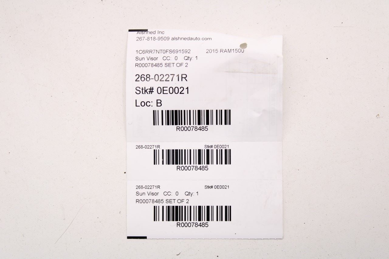 13-20 Ram 1500 Laramie Front RH and LH Side Sun Visor Set w/ Illuminated Mirror - Alshned Auto Parts