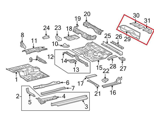 16-23 Toyota Tacoma SR5 Rear Under Seat Floor Storage Compartment Box 58635AD020 - Alshned Auto Parts