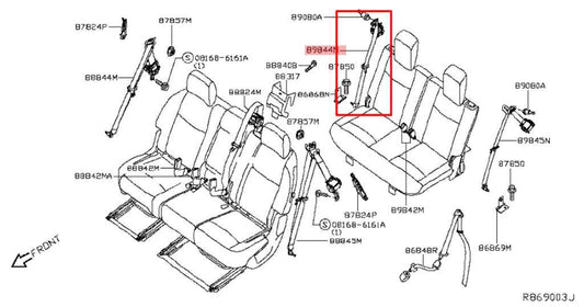 2014-20 Infiniti QX60 3.5L Rear Passenger Right Side 3rd Row Seat Belt Retractor - Alshned Auto Parts