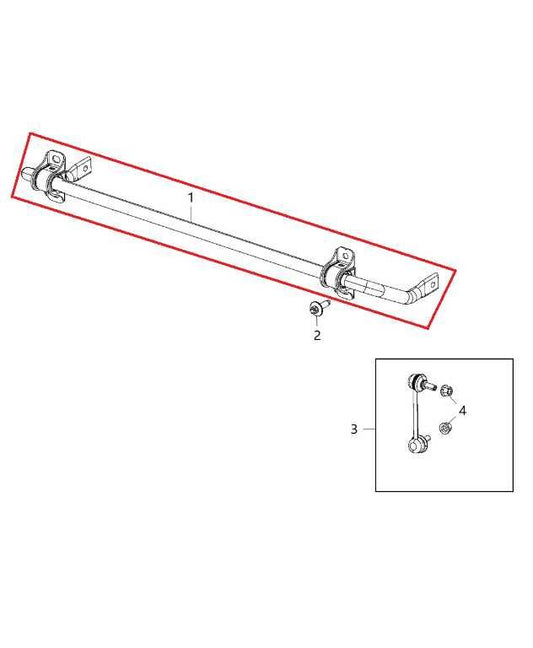 2014-2018 Jeep Cherokee Limited 3.2L 4x4 Rear Stabilizer Sway Bar 68157895AE OEM - Alshned Auto Parts