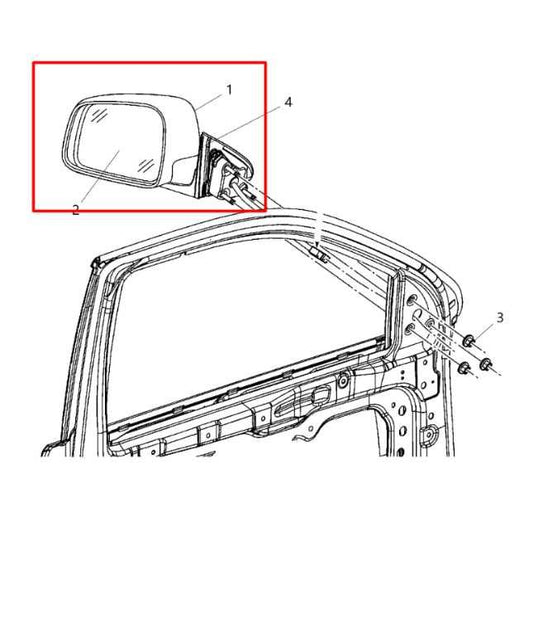 2013-21 Dodge Durango SXT 3.6L Passenger RH Side Rear View Mirror 5SH42LAUAB OEM - Alshned Auto Parts