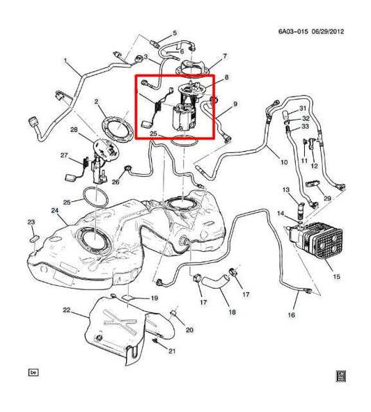 2013-2019 Cadillac ATS Luxury 2.0L AWD Fuel Pump Assembly 13503474 OEM - Alshned Auto Parts