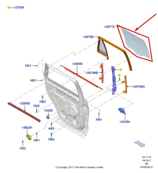 2018-2024 Ford Expedition Limited Rear Right Passenger Side Door Window Glass - Alshned Auto Parts