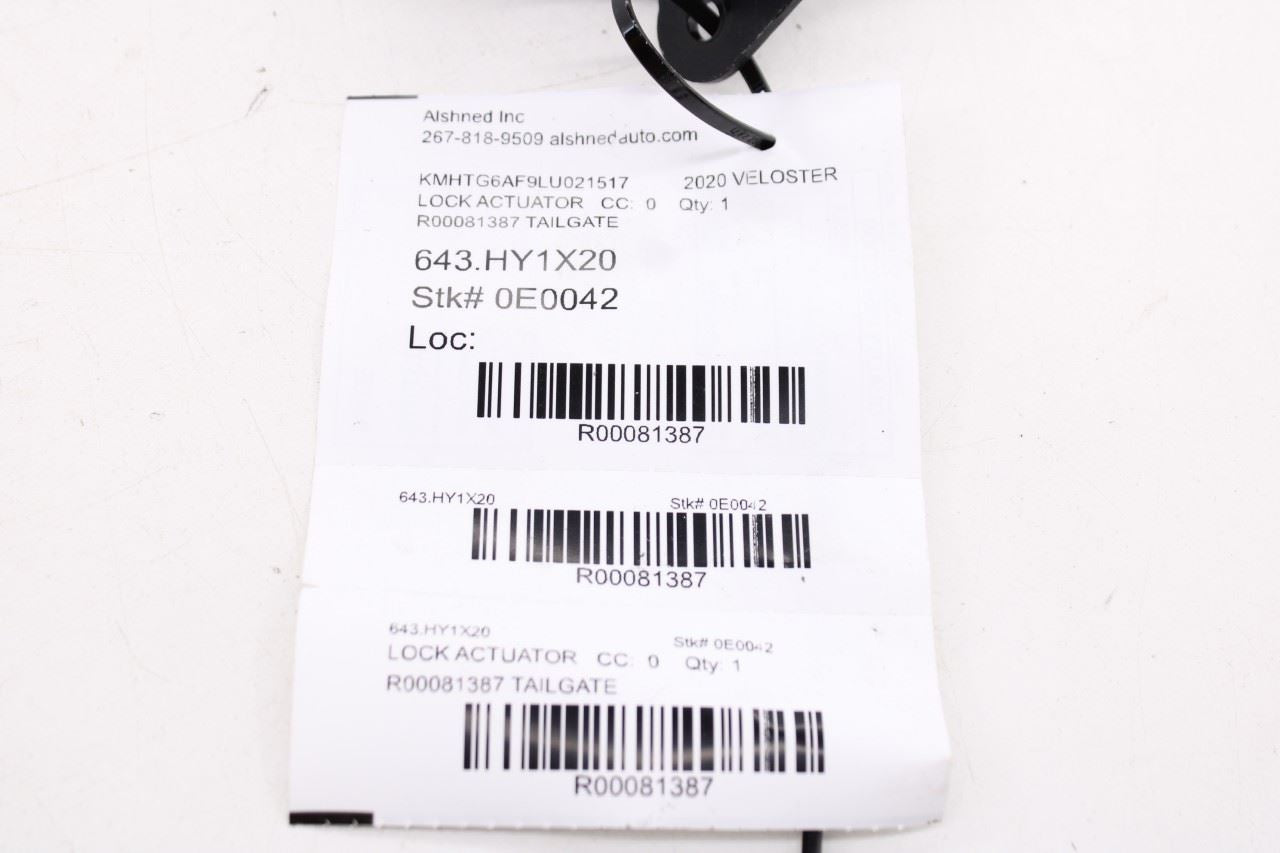 2019-21 Hyundai Veloster Rear Liftgate Tailgate Latch Lock Actuator 81230-J300011