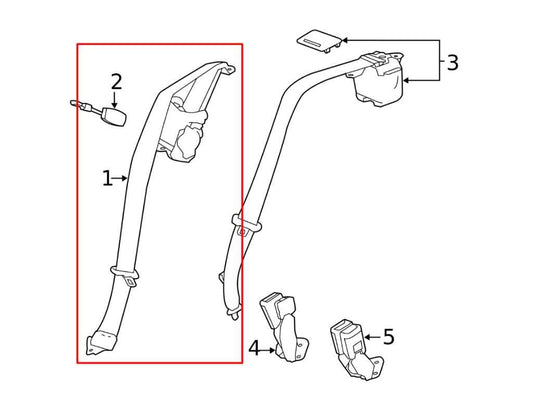 17-19 Buick LaCrosse Premium 3.6L AWD Rear Left Side 2nd Row Seat Belt Retractor - Alshned Auto Parts
