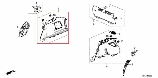 2023-2026 Acura Integra A-Spec Rear Right Side Trunk Quarter Cover Trim Panel - Alshned Auto Parts