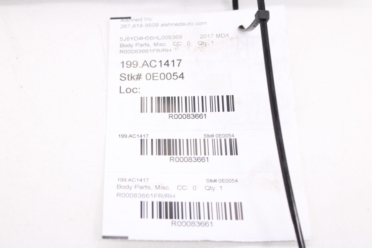 17-20 Acura MDX w/ Technology Pkg Front RH Side Windshield Trim Garnish Molding - Alshned Auto Parts