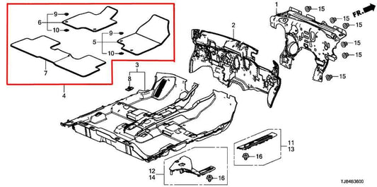 19-25 Acura RDX SH-AWD Front Rear Right and Left Interior Carpet Floor Mats Set - Alshned Auto Parts