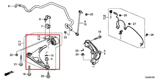 2014-2020 Acura MDX w/Tech Pkg SH-AWD Front Left Lower Control Arm 51360-TZ5-A10 - Alshned Auto Parts