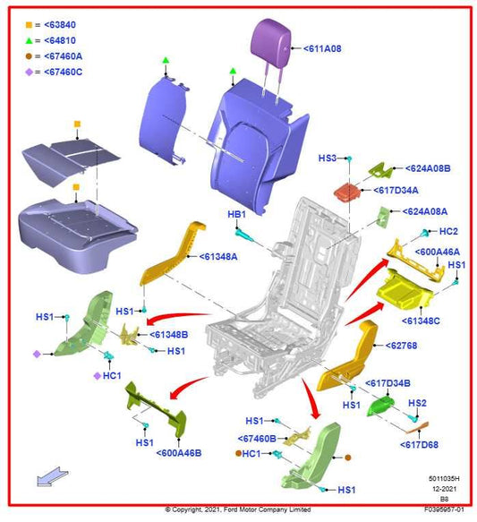 2022-24 Ford Expedition MAX XLT Rear Passenger Right Side 2nd Row Seat Complete - Alshned Auto Parts