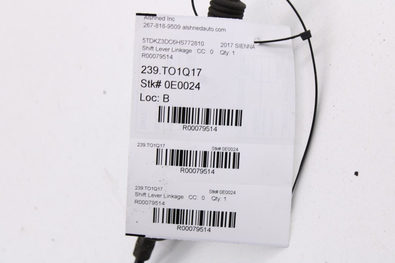 16-20 Toyota Sienna LE FWD Automatic Transmission Gear Shift Lever Control Cable - Alshned Auto Parts