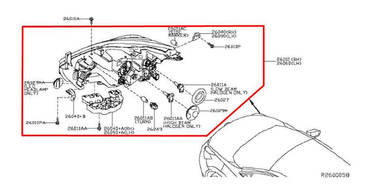 2015-17 Nissan Murano Platinum Front Passenger RH Side LED Headlight Lamp *ReaD* - Alshned Auto Parts