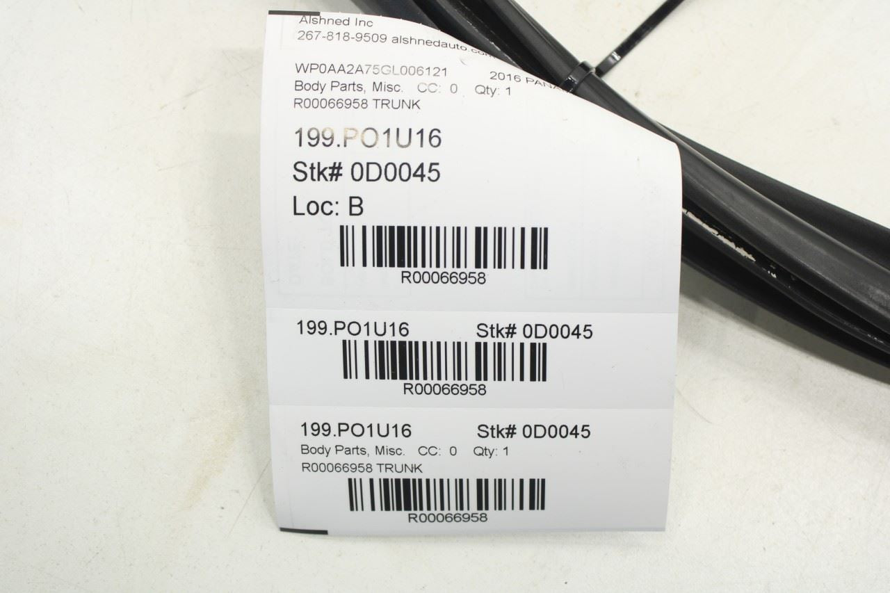 10-16 Porsche Panamera 4 Liftgate Tailgate Trunk Weatherstrip 970-512-611-02 OEM - Alshned Auto Parts