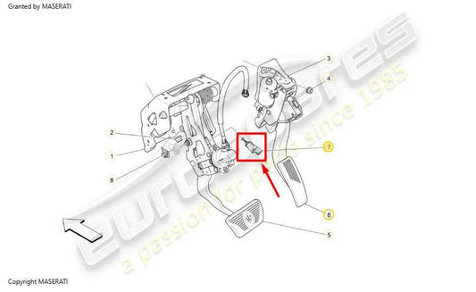 2014-2020 Maserati Ghibli 3.0L RWD Brake Light Pedal Switch 670001724 OEM - Alshned Auto Parts