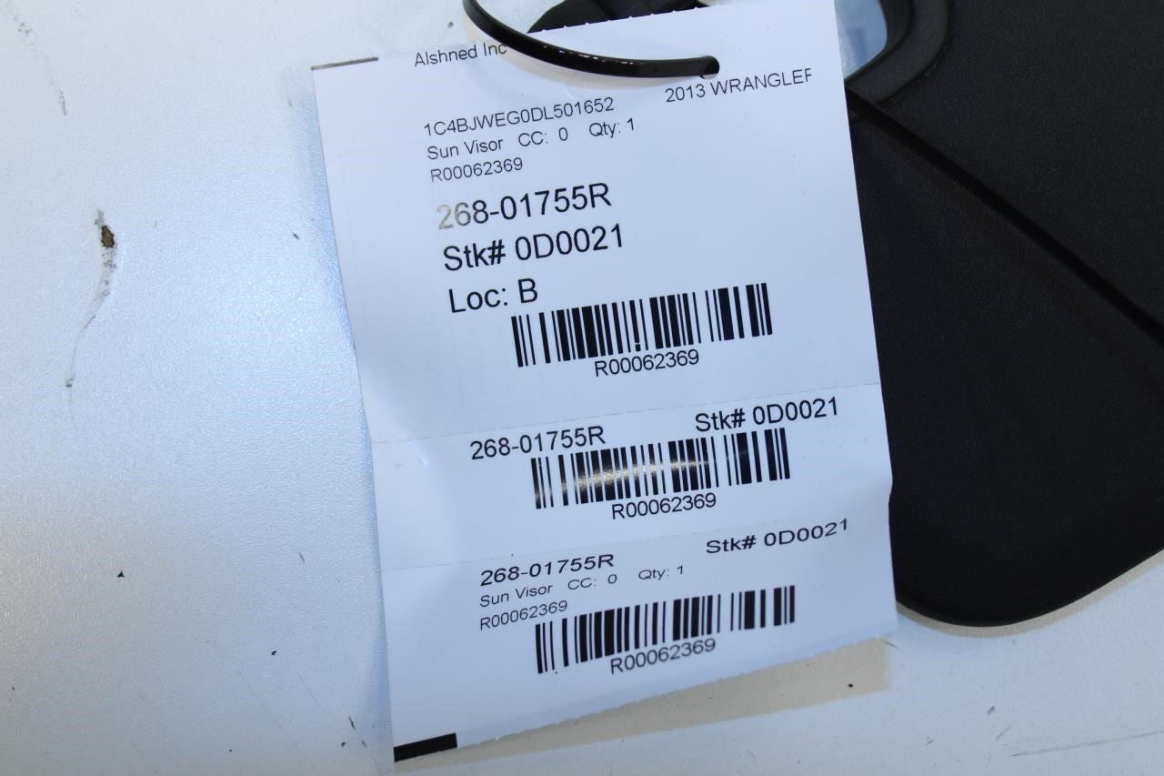 2011-17 Jeep Wrangler Sahara Front Right Side Sun Visor w/ Mirror 1MK32DX9AF OEM - Alshned Auto Parts