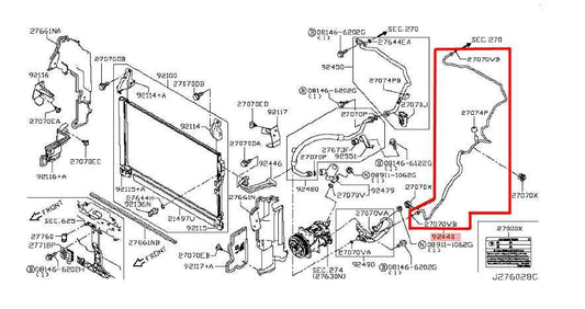 2014-20 Infiniti Q50 Luxe AC Conditioning High Pressure Liquid Line 92440-4GB0B - Alshned Auto Parts