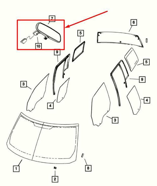 2009-2017 Jeep Patriot Sport SE Interior Rear View Mirror Auto Dim w/ Microphone - Alshned Auto Parts